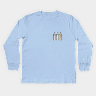 Dip Pen Nibs (Lake Blue Palette) Kids Long Sleeve T-Shirt
